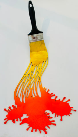 "Yellow/Orange Metal Brush"