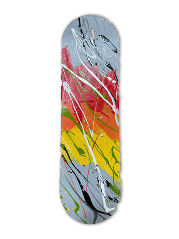 Abstract Skateboard V (Red, Orange, Yellow)