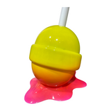 Yellow/Pink Flat Medium "Sweet Life" Lollipop